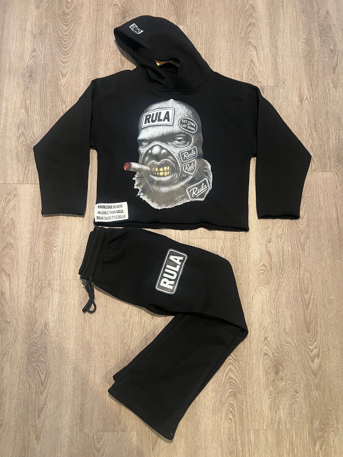 Rula Shiesty Outfit crop hoodie, stack pants