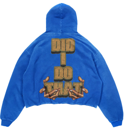 Retro Blue Hoodie Featuring Cartoon Character