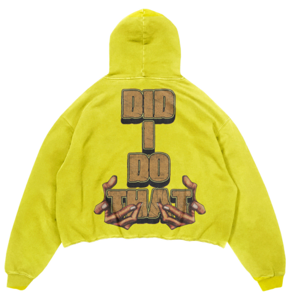 Vintage Cartoon Hoodie - Neon Yellow with Nostalgic Print